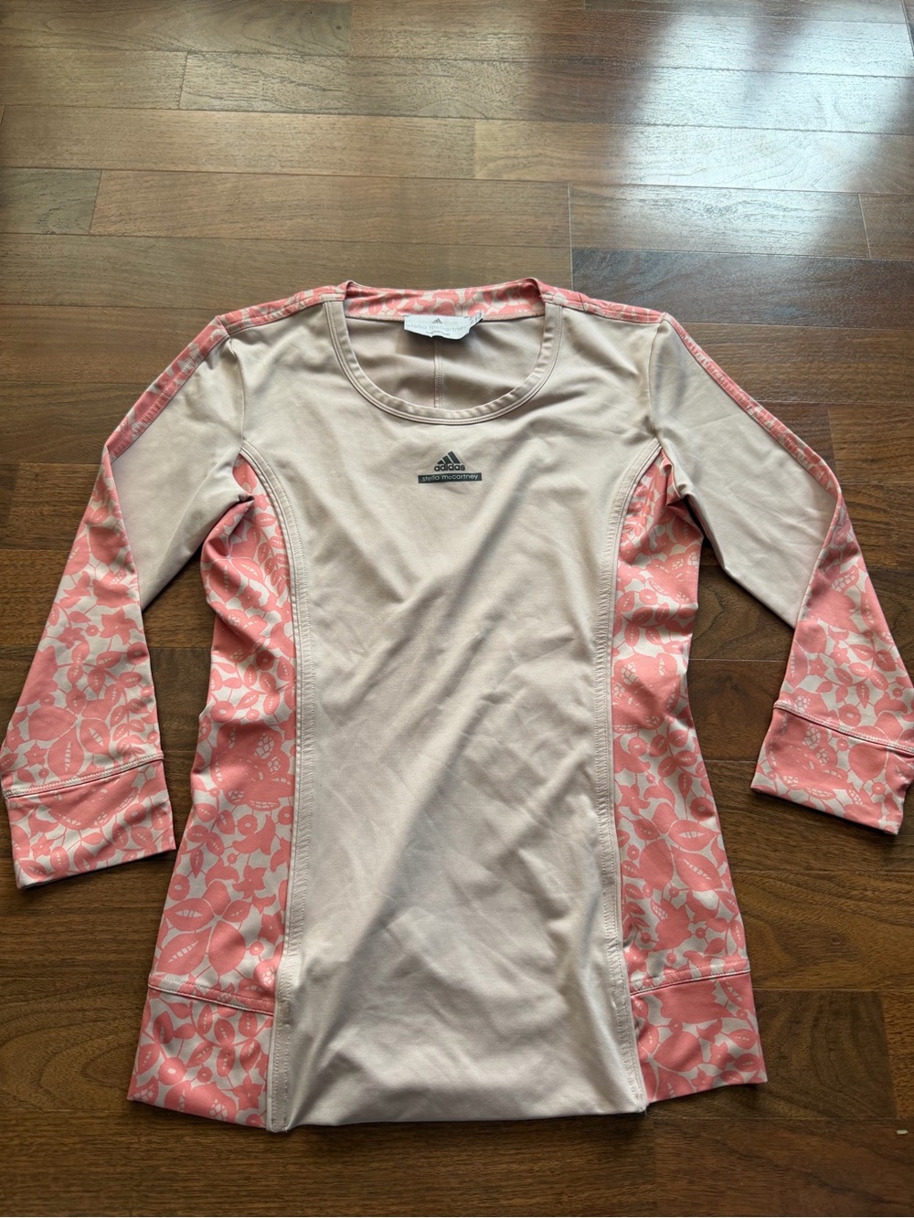 adidas Cream and Pink Floral-Print Adidas Stella McCartney